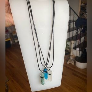 Resin Gem Necklace Trio